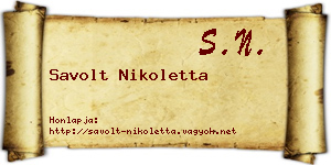 Savolt Nikoletta névjegykártya