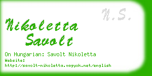 nikoletta savolt business card